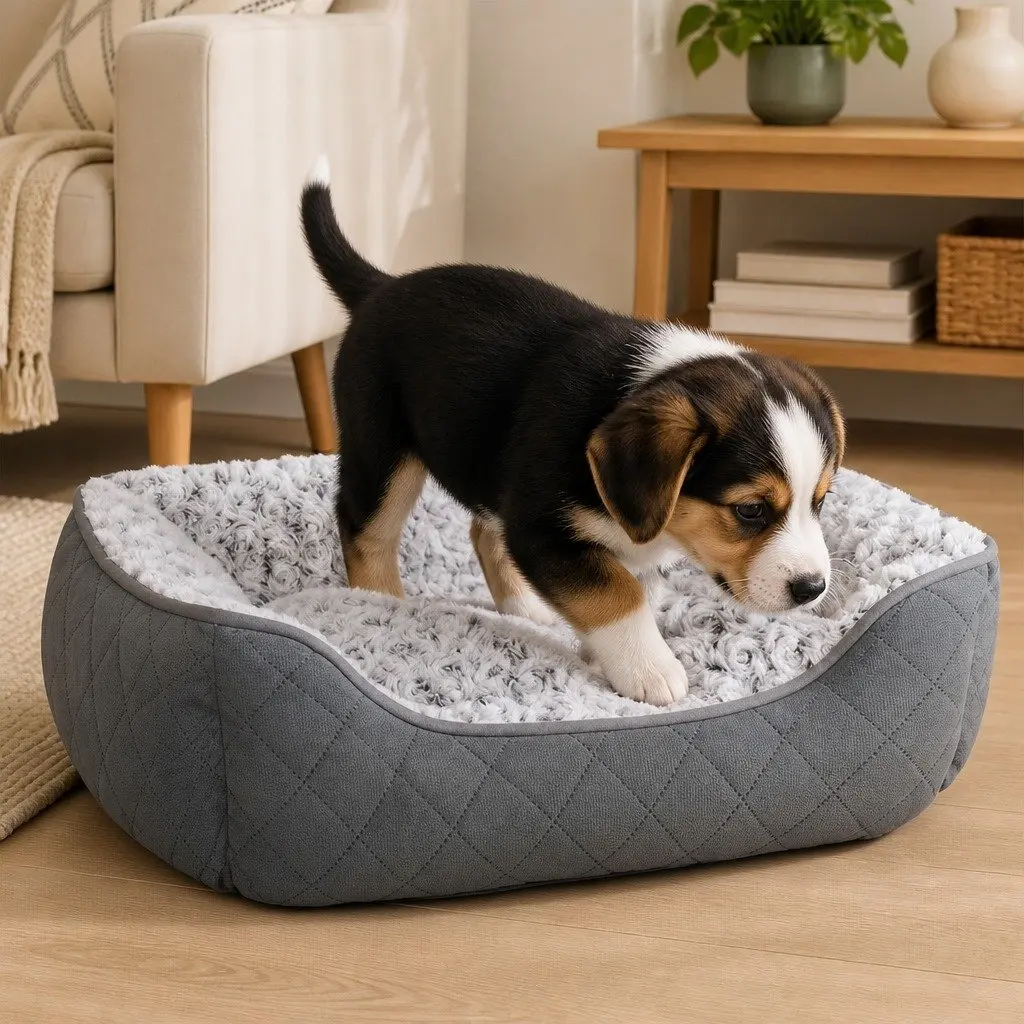 Pet Calming Bed Orthopedic Dog Cushion Fluffy Washable Medium M Soft Comfort