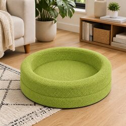 Orthopedic Memory Foam Dog Bed Calming Pet Sofa Waterproof Sherpa Fleece Bolster