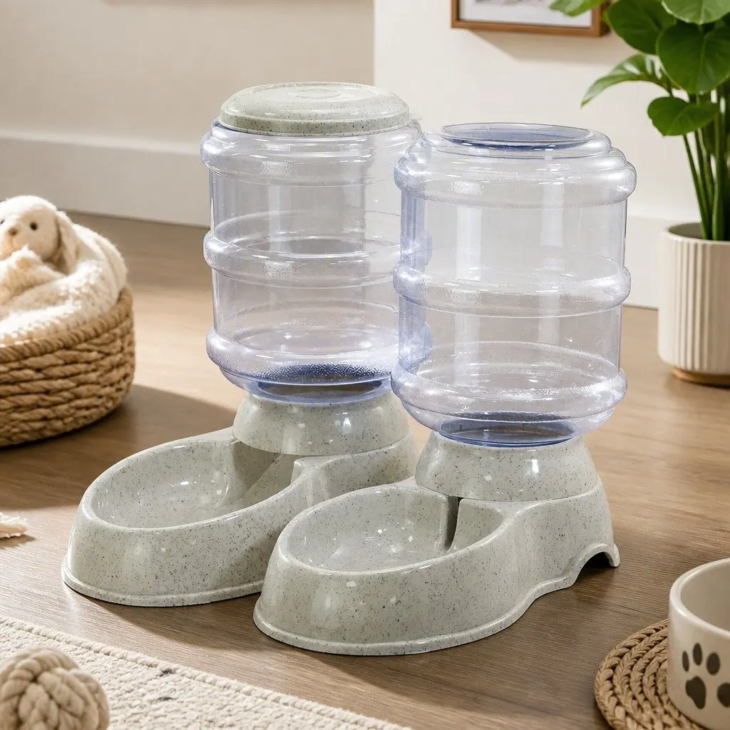 Automatic Pet Feeder Water Dispenser Set 3.5L Gravity System Cats Small Dogs