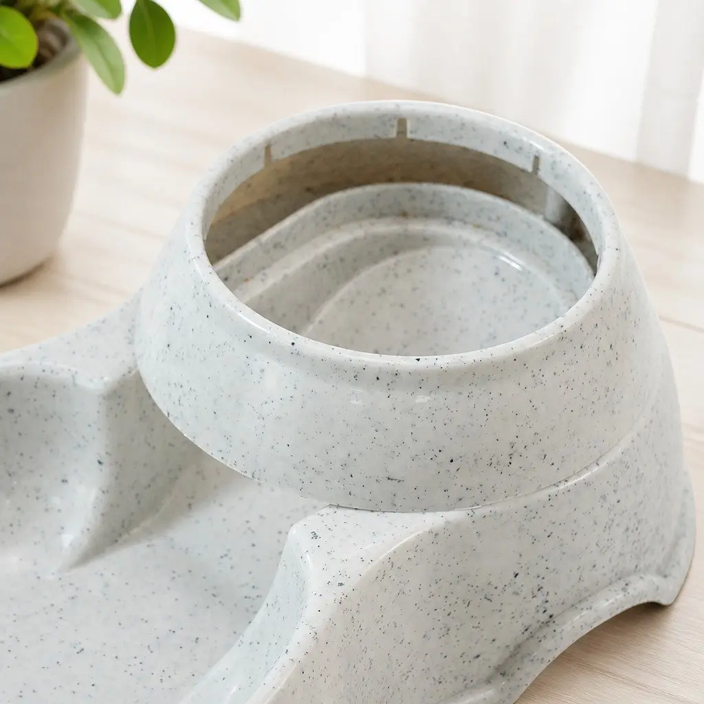 Automatic Pet Feeder Water Dispenser 3.5L Gravity System Grey for Cats Small Dogs