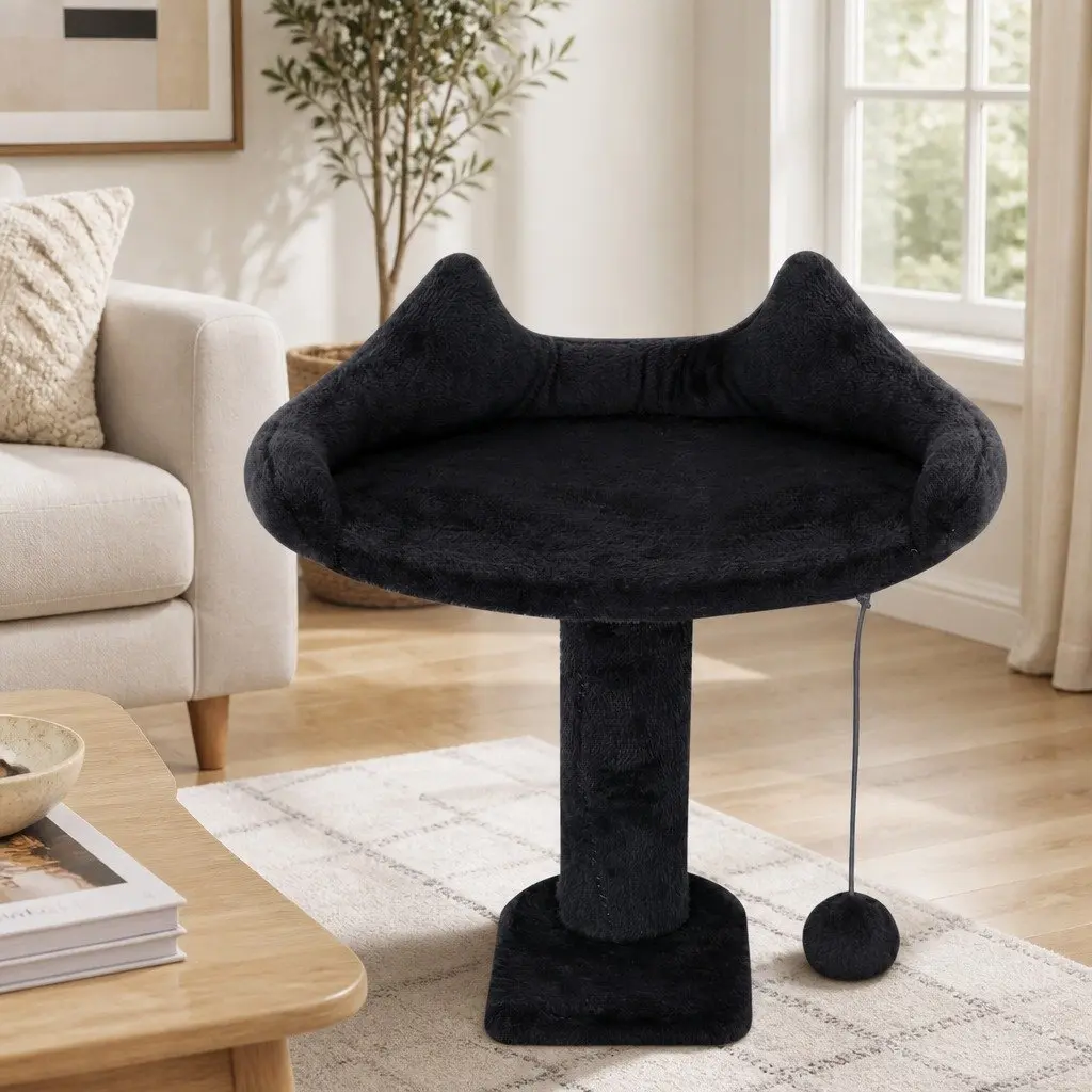 Cat Tree Multi-Level Tower 145cm Plush Dark Grey Activity Centre