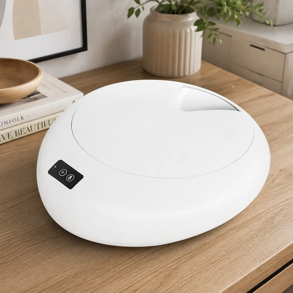 Automatic Pet Feeder Smart Timed Bowl Six Meals Bluetooth App Control Voice Recording Ice Crystal Cooling White