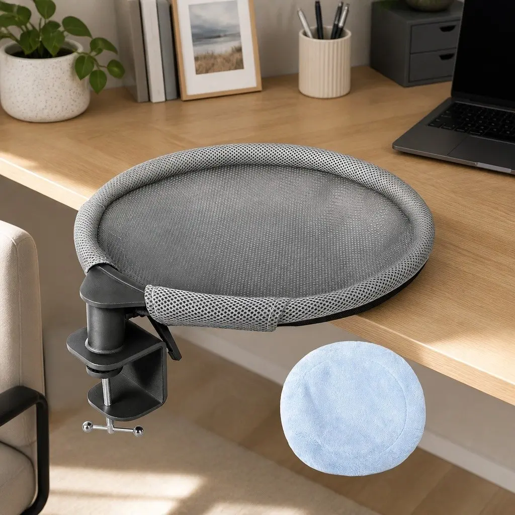 Cat Desk Hammock 360 Rotating Hanging Bed Mounted Washable Breathable Cushion