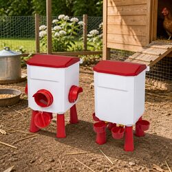 Auto Chicken Feeder and Waterer Set 12kg 11L Gravity Poultry Drinker Coop