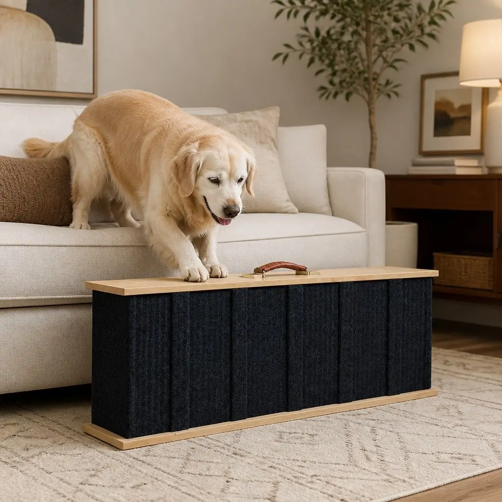 Adjustable Height Pet Ramp 5 Levels Foldable Dog Ramp for Car Bed Couch Non-Slip
