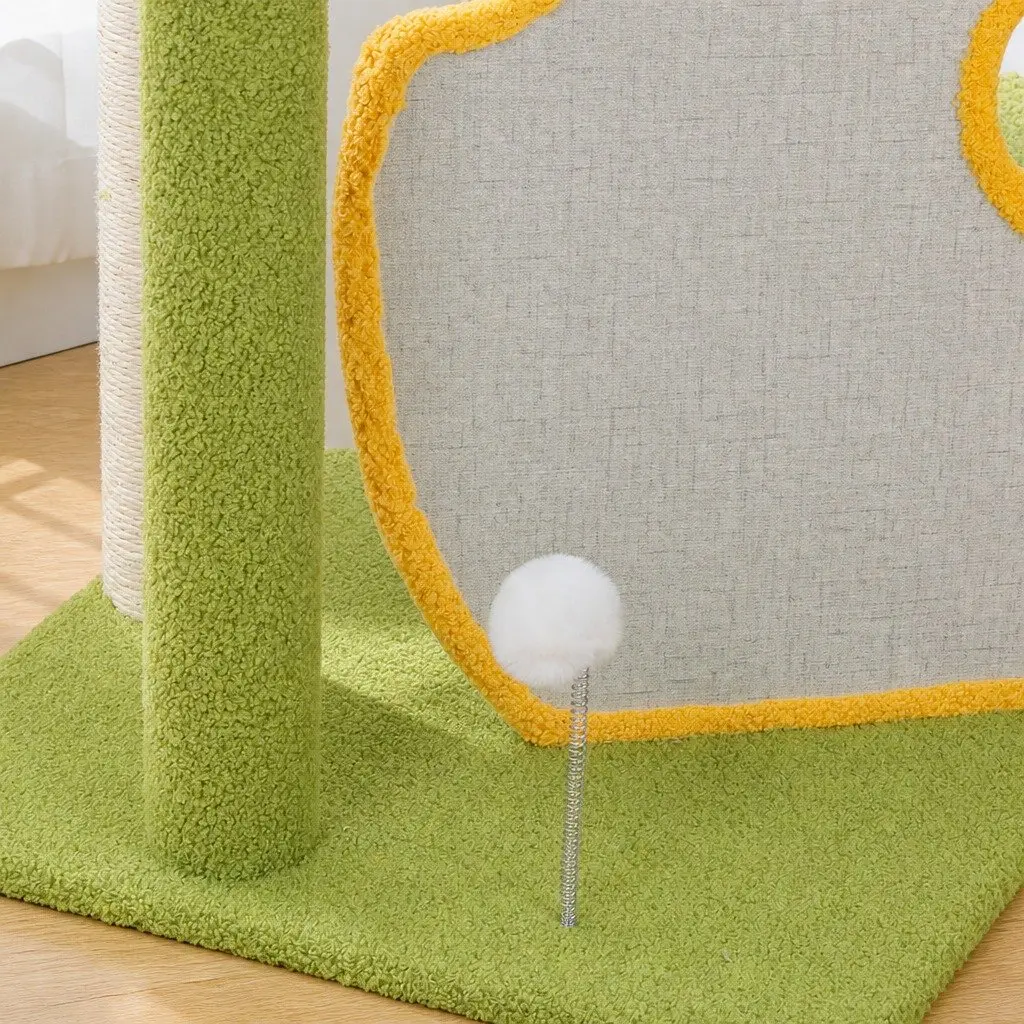 Cat Tree Multi-Level Scratching Climbing Tower Green