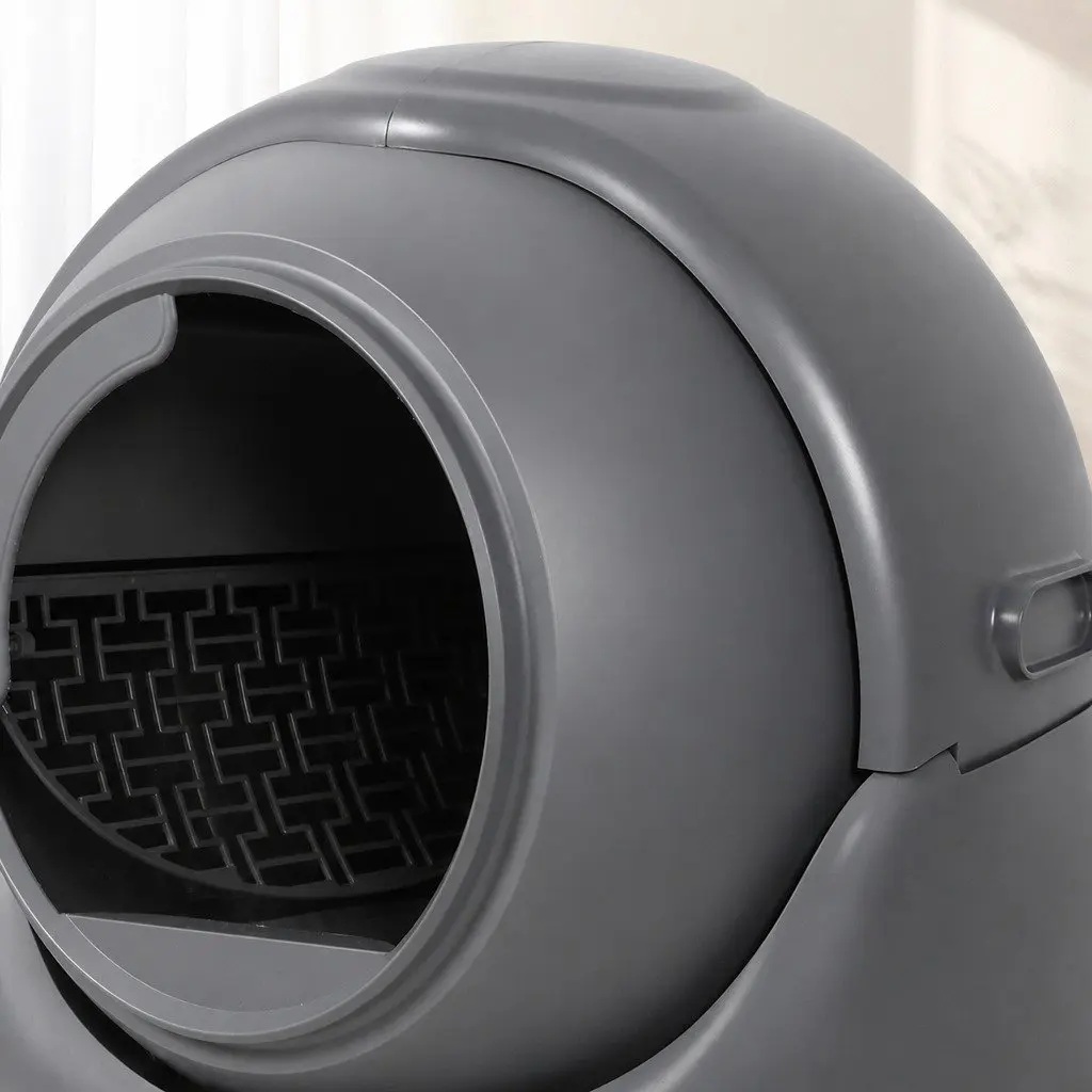 Self Cleaning Cat Litter Box Automatic Rolling APP Control 25cm Entrance Grey
