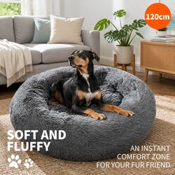 Dog Cat Pet Bed Warm Soft Washable Calming Mat Puppy Sleeping Pad Dark Gray
