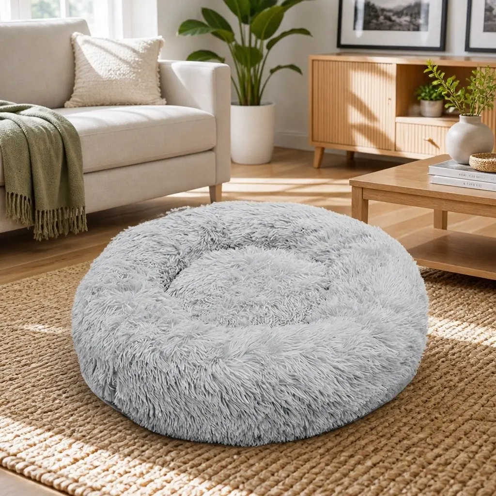 XXL Pet Dog Bedding Warm Plush Round Nest Comfortable Sleep Kennel Bed