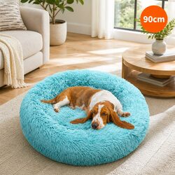 Dog Bed Round Nest Plush Warm Sleeping Mat Large 90cm Pet Kennel Comfy Cushion