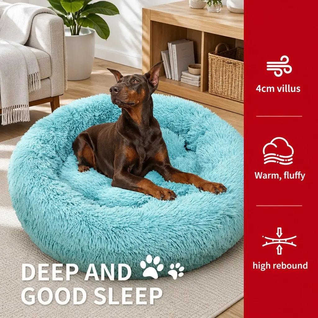 Dog Bed Plush Warm Nest Medium 70cm Green