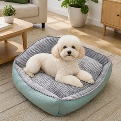 Pet Dog Bed Soft Warm Removable Washable High Back Puppy Sleep Mat S Size