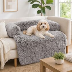 Pet Sofa Bed Dog Calming Cushion Plush Mat Protector Cover Small Size