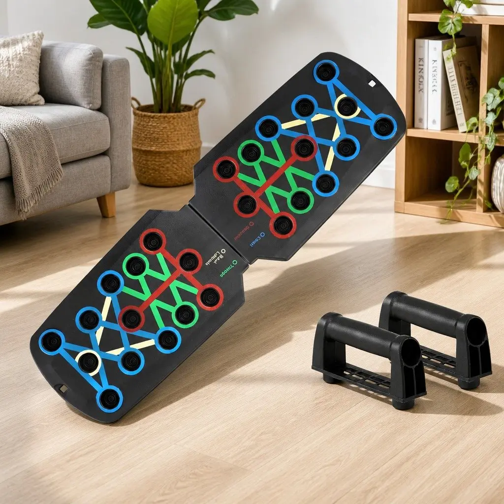 Push Up Board Multi Function Workout Rack Black Portable Fitness