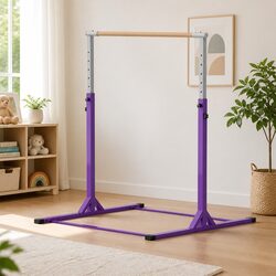 Kids Gymnastics Bar Pull Up Station Adjustable Height Indoor Outdoor Training