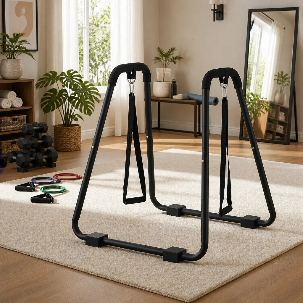 Dip Station Parallel Bars Heavy Duty Home Gym Strength Training Black