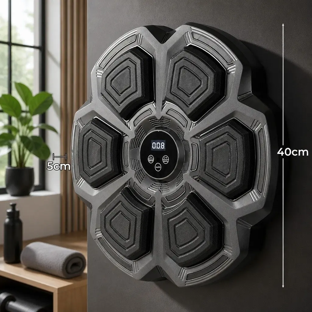 Electronic Punching Box Bluetooth Connectivity 9 Speed Modes Wall Mounted Black