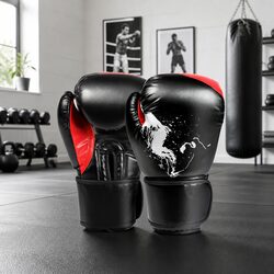 Boxing Gloves 8OZ PU Leather MMA Training Mitts Fight Sparring Punch Bag Gloves