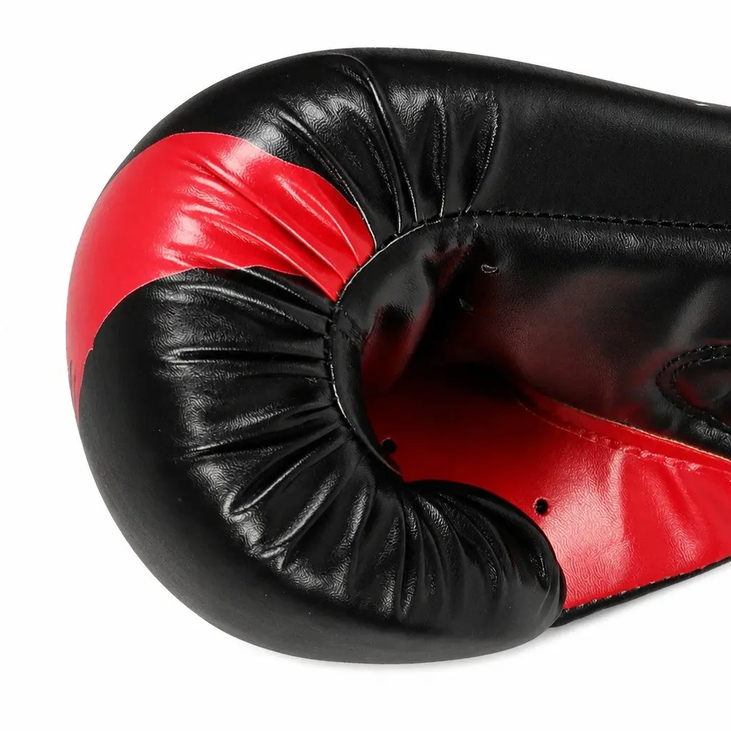 Boxing Gloves 8OZ PU Leather Training Mitts Black Sparring Punch Bag Gloves