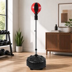 Speed Ball Punching Bag Adjustable Height Training Reflexes Fitness Home Gym