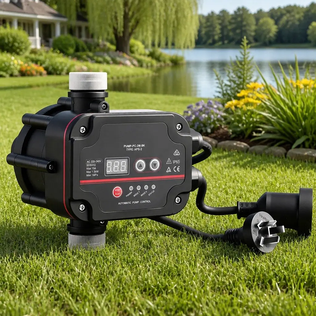 Digital Water Pump Controller Automatic Pressure Switch 16A 1.5kW Black