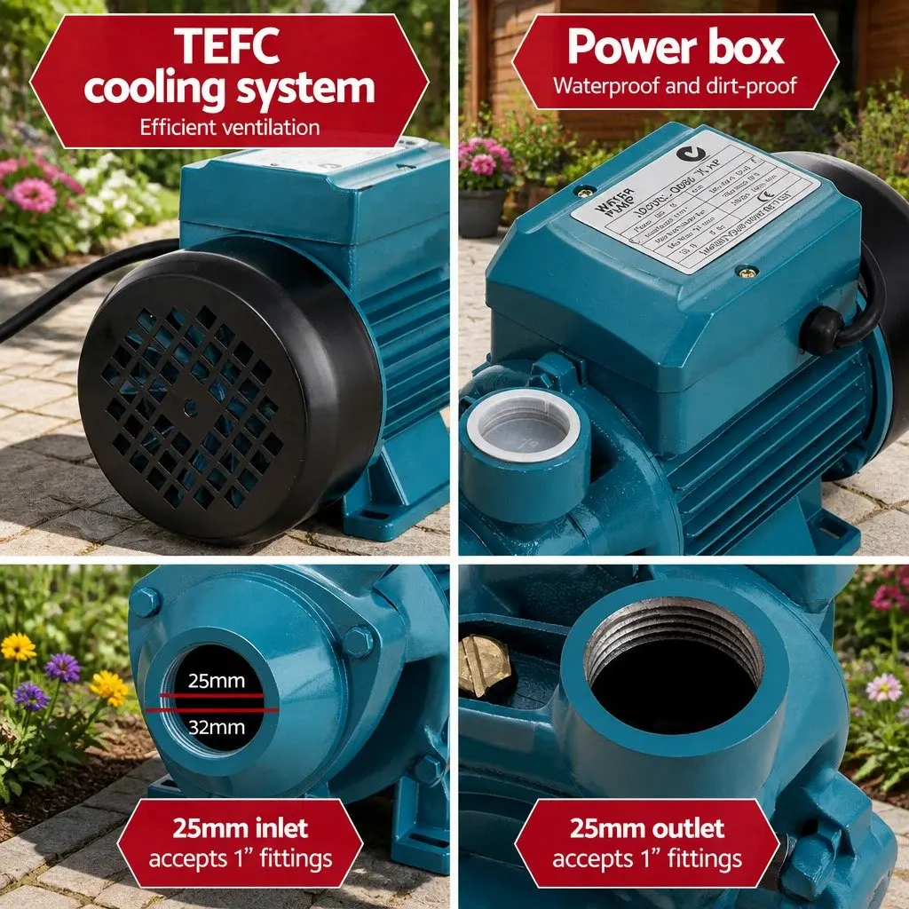 Peripheral Water Pump Automatic Controller 0.5HP Yellow for Garden Irrigation Farm Rain Clean