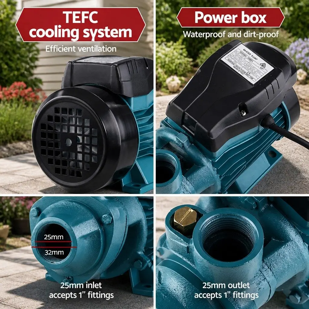 Peripheral Water Pump Automatic Controller 35L/min Rust-Resistant Black