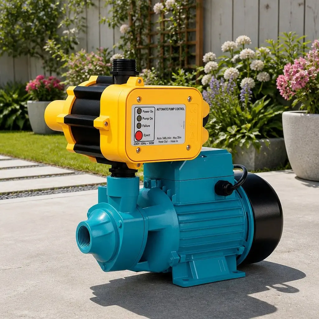 Water Pump Garden Irrigation Booster 750W Auto Pressure Controller Yellow