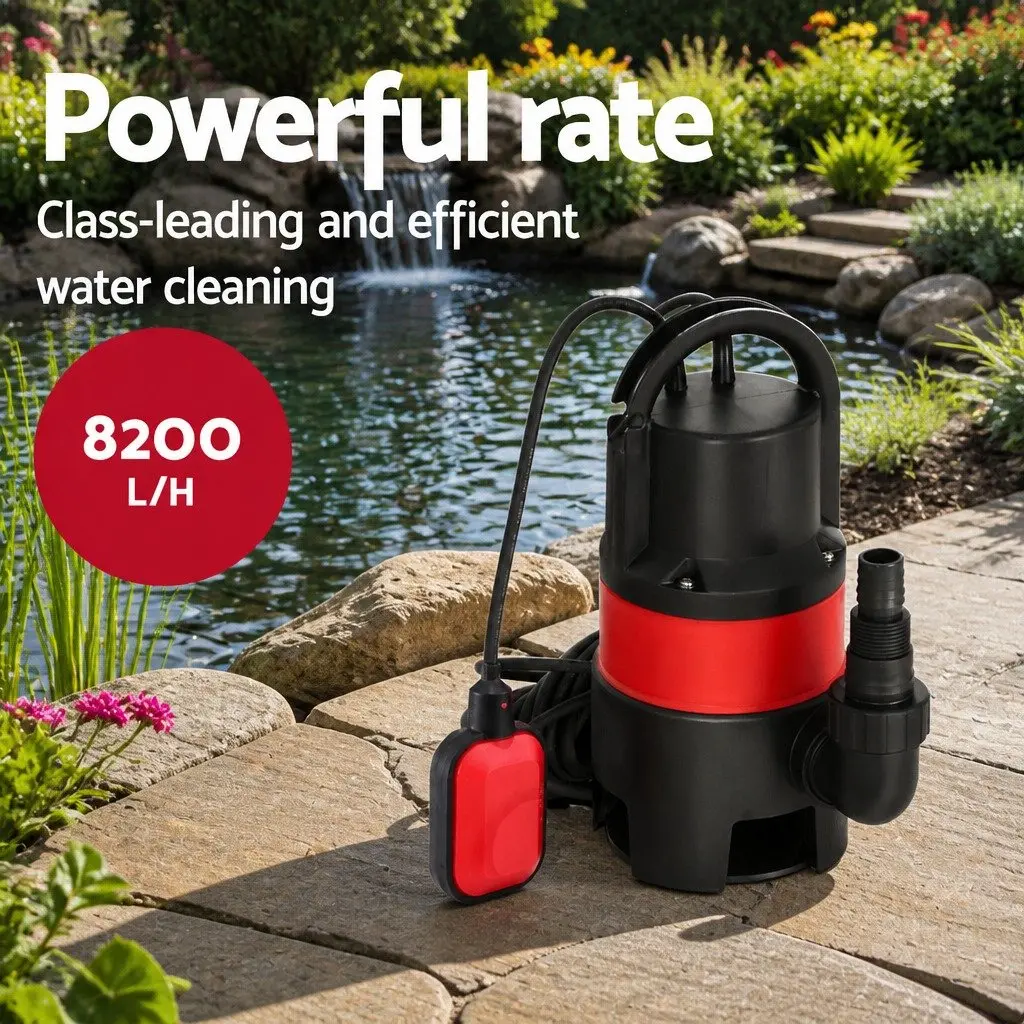 Submersible Pump 400W Heavy-duty for Dirty Water Drainage Portable Red