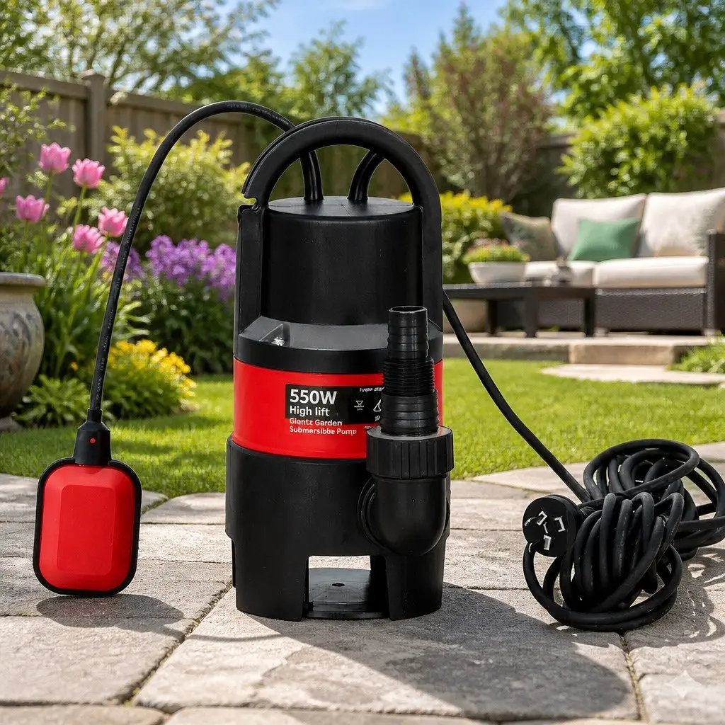 Submersible Pump 550W Heavy-duty Oil-cooled Electric Motor Portable Red