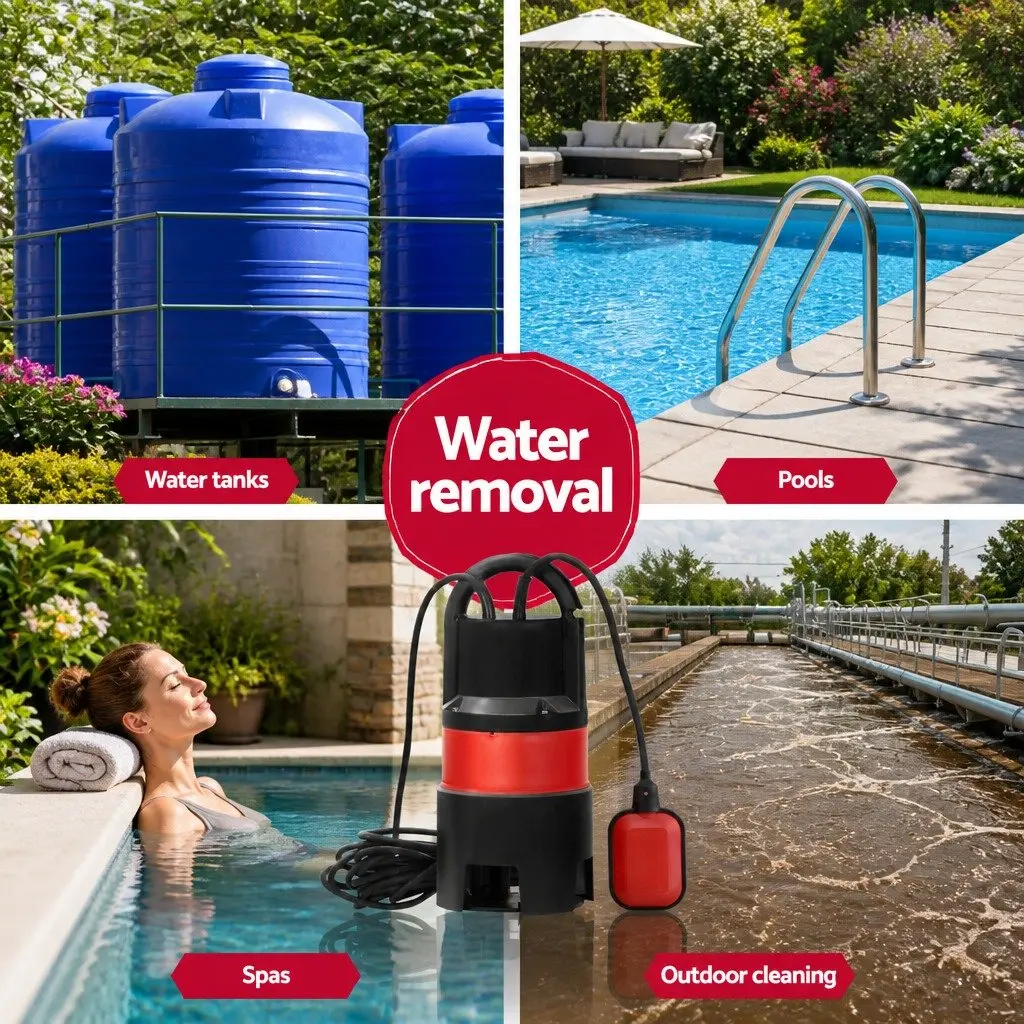 Submersible Pump 550W Heavy-duty Oil-cooled Electric Motor Portable Red