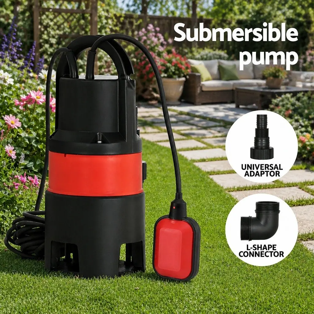 Submersible Pump 550W Heavy-duty Oil-cooled Electric Motor Portable Red