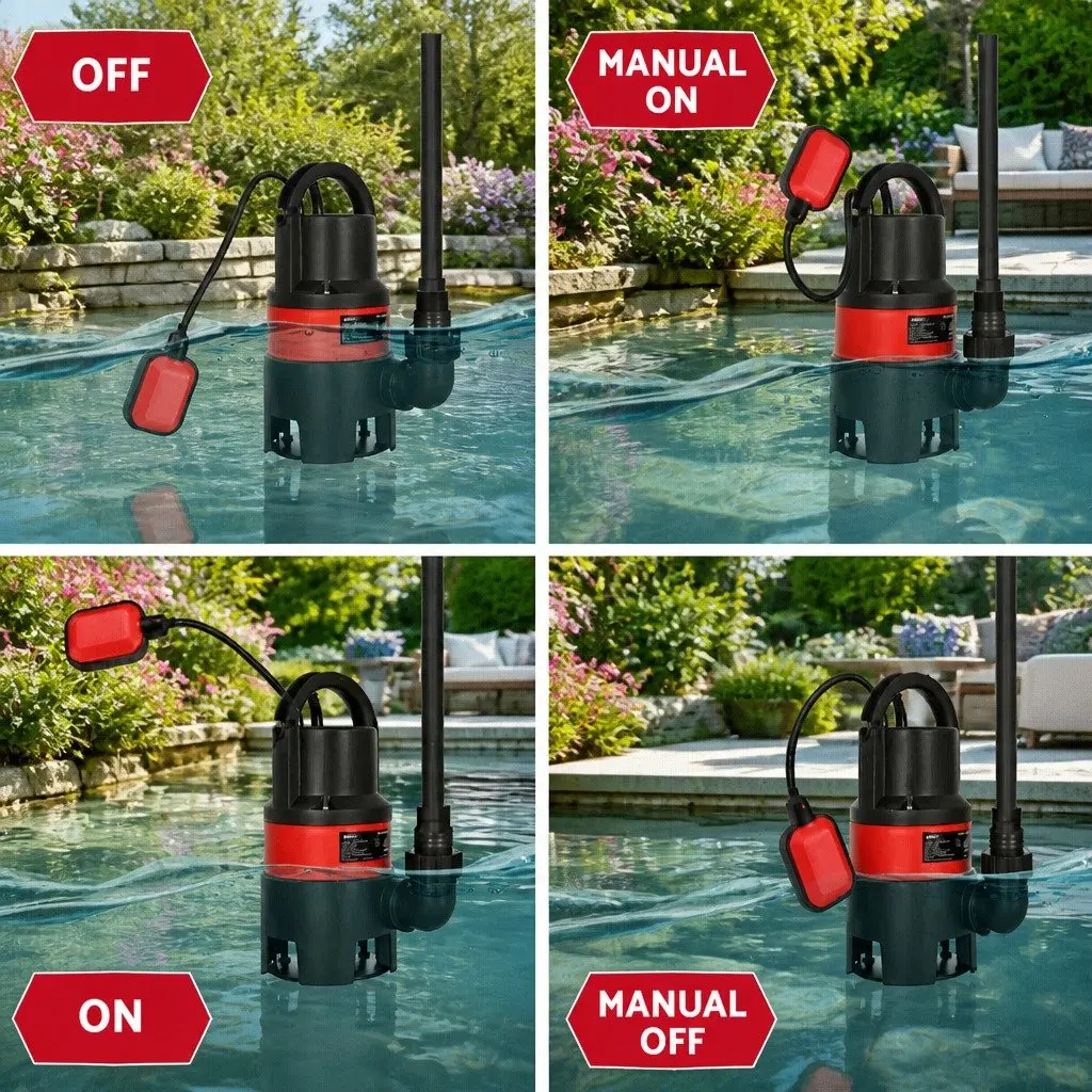 Submersible Pump 550W Heavy-duty Oil-cooled Electric Motor Portable Red