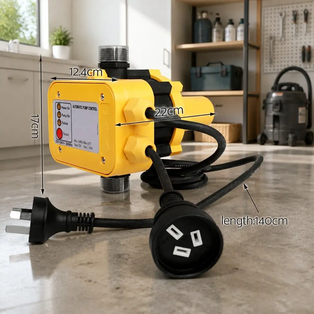 Automatic Water Pressure Pump Controller Electronic Switch 220-240V Yellow