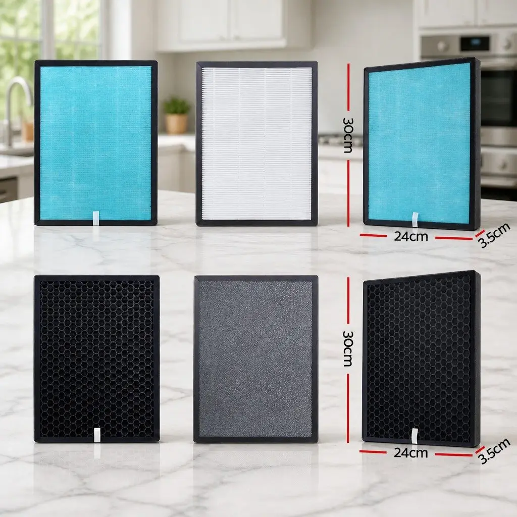 Air Purifier Replacement Filter 4 Layer HEPA Black