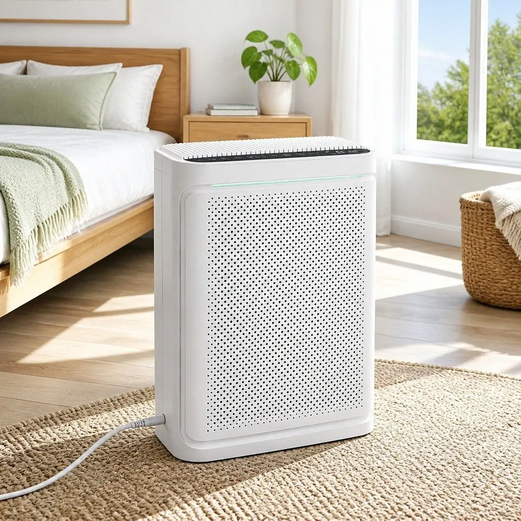 Air Purifier HEPA Filter PM2.5 Digital Display Auto and Sleep Mode White 200m³/h