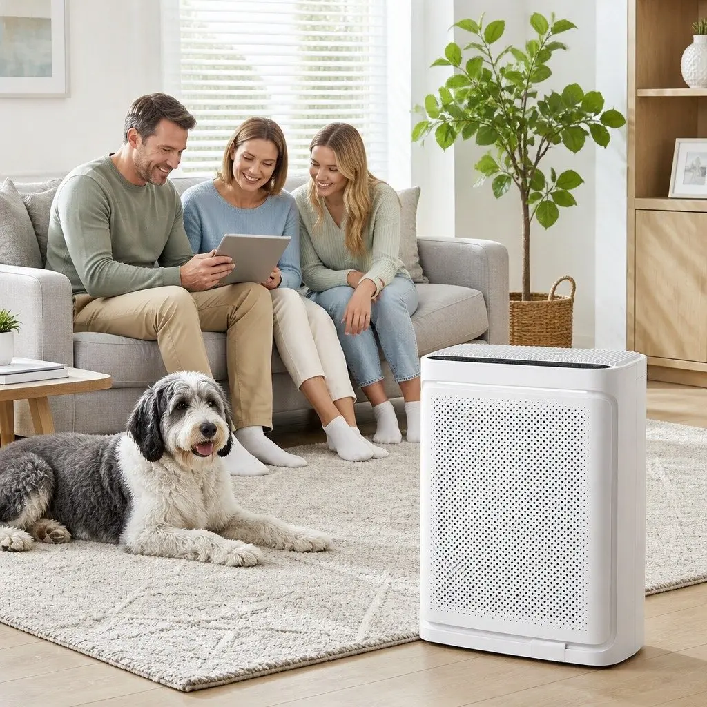 Air Purifier H12 HEPA Filter PM2.5 Display White 200m³/h CADR for Rooms 20 to 30m²