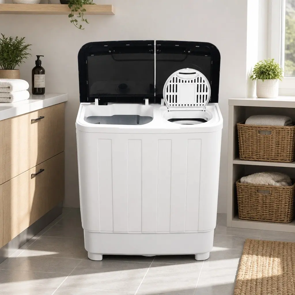 Portable Washing Machine Twin Tub 4.6kg Compact Lightweight White
