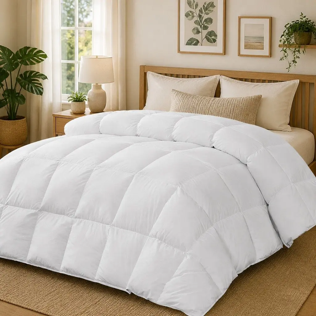 Microfiber Quilt Doona Duvet King Single Baffle Box Design Siliconized Fibrefill