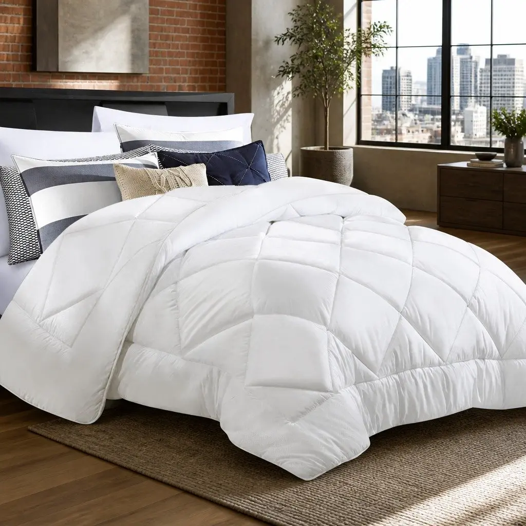 Bamboo Microfibre Quilt Super King 800GSM Hollow Fibre Filling Diamond Stitch