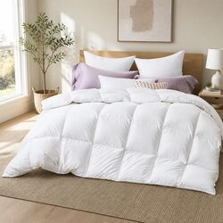 Duck Down Feather Quilt Super King 700GSM Baffle Construction Cotton Cover