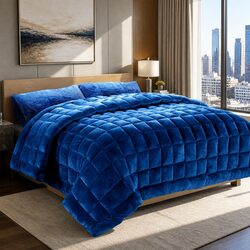 Faux Mink Quilt Super King Size Winter Weight Double-Sided Soft Warm Bedding