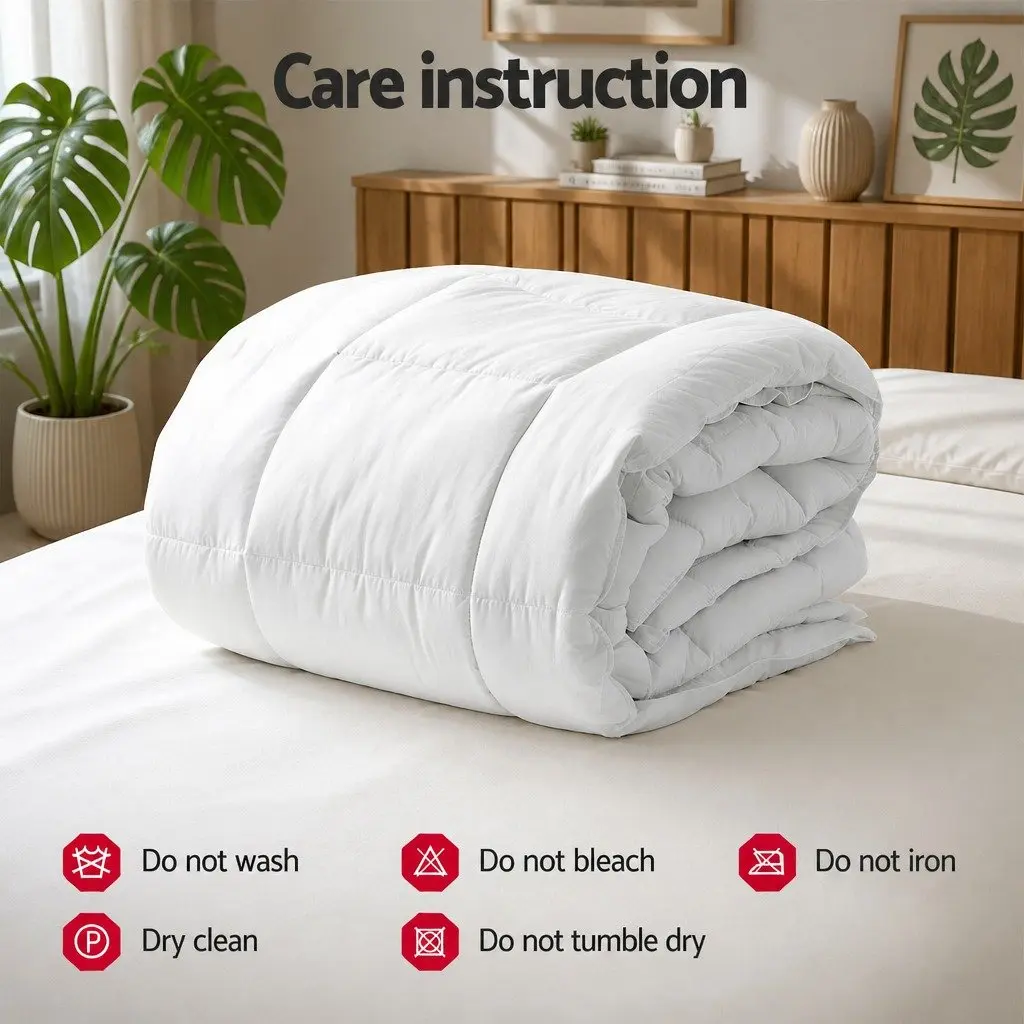 Wool Quilt Super King 500GSM Winter White Baffle Box Construction