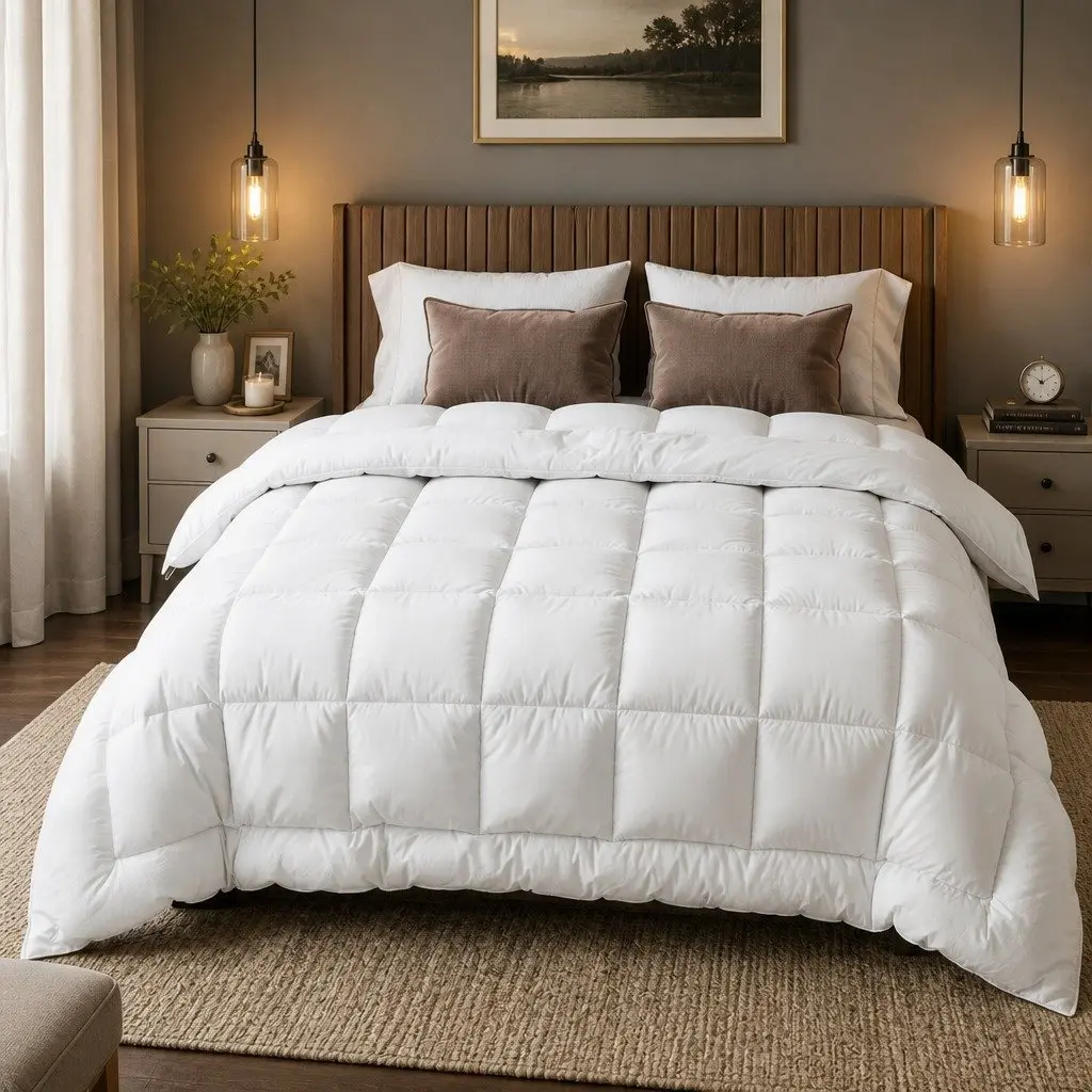 Wool Quilt Super King 800GSM Winter Doona Baffle Box Construction Bed Bedding