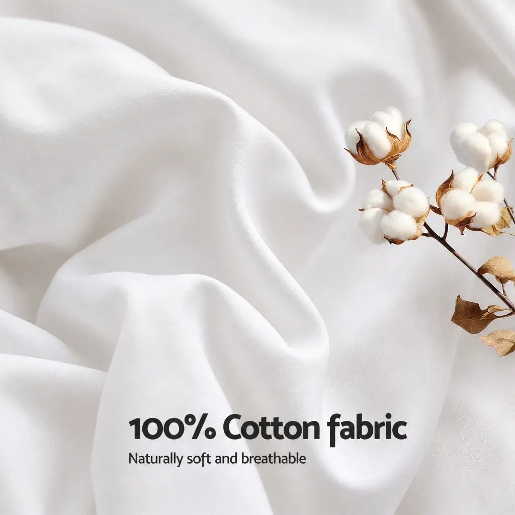 Wool Quilt Super King 800GSM Winter Doona Baffle Box Construction White Cotton Cover