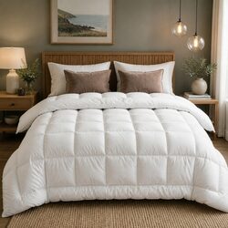 King Wool Quilt 800GSM Winter Doona Baffle Box Construction White Bedding Warm