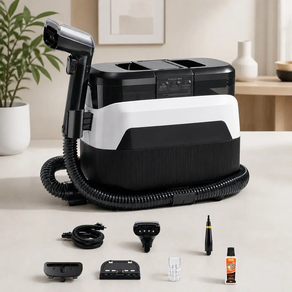 Portable Carpet Upholstery Spot Cleaner 12kPa Suction Hot Water Cleaning Machine