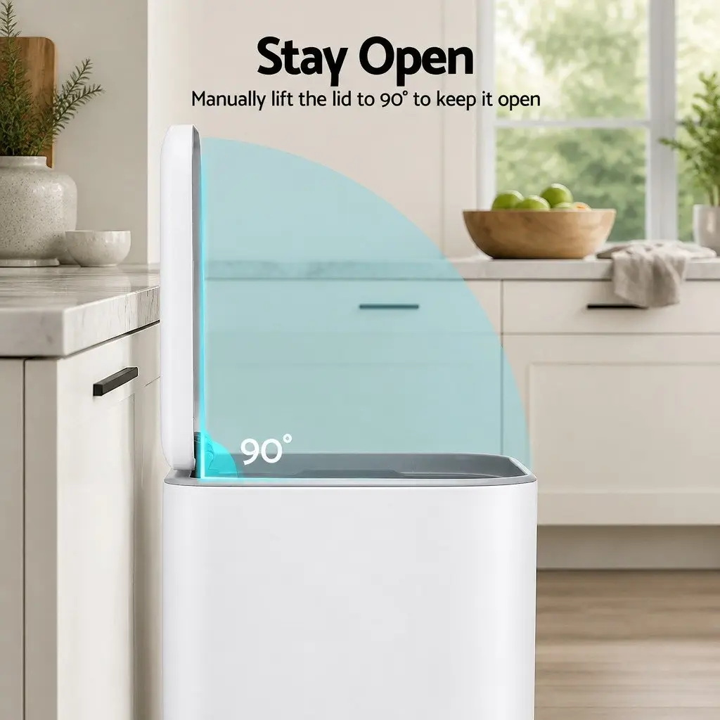 Pedal Bin 40L Steel Kitchen Trash Can Soft Close Lid Rectangular Rubbish Garbage