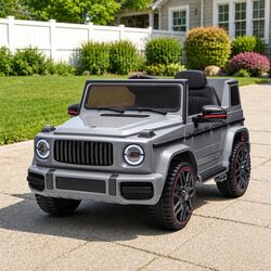 Kids Electric Ride On Car Remote Control 12V Toy Grey Outdoor Entertainment