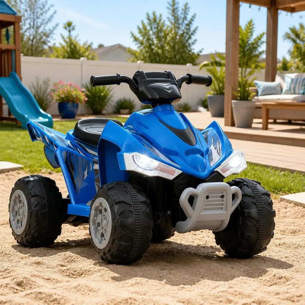 Kids Ride On Car 12V Electric ATV Quad Motorbike Toy Outdoor Blue